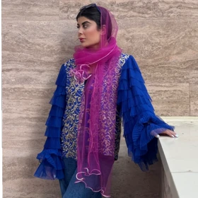 شال توری ارغوانی 2 متر