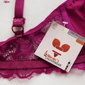 سوتین فنردار رنگ زرشکی مدل هارنس ضربدری ماییلدا کد 5334