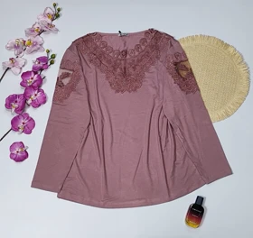 شومیز گیپوردار مدل گلسا کد 50273 (کالباسی)