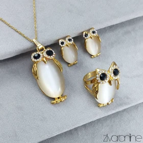 سرویس سواچ مدل جغد نگین‌دار 10512