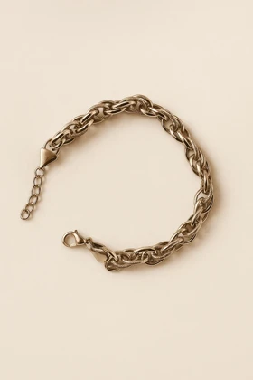 دستبند استیل زنجیری زنانه مدل کلاسیک