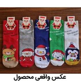 جوراب ساق‌دار طرح پنگوئن و آدم برفی