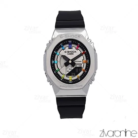 ساعت جی شاک GM-S2100 زنانه نقره ای مشکی ایندکس رنگین کمانی 106391