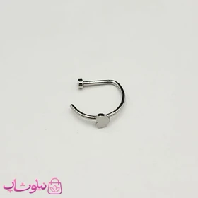 پیرسینگ بینی استیل نقره ای D shape مدل قلب کد 56