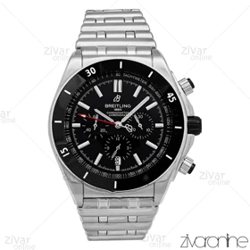 ساعت برایتلینگ مردانه مدل Chronomat سه موتوره نقره ای صفحه مشکی 106697