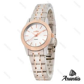 ساعت الکسا A0098 زنانه دو رنگ رزگلد نقره ای w-10084