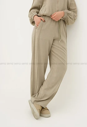 شلوار لینن بگ مغزی دوزی کد1005392