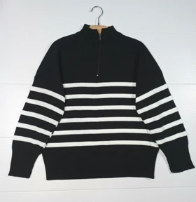 بلوز بافت نیم زیپ