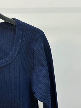 بلوز کشبافت یقه خشت 602 (سورمه ای)