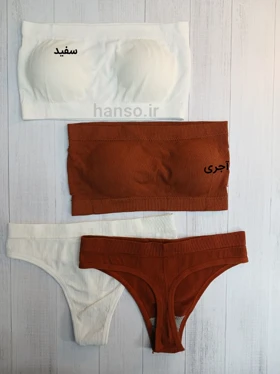 ست نیم‌تنه شورت کاپ‌دار کبریتی بدون بند کد 4304 (10 رنگ)