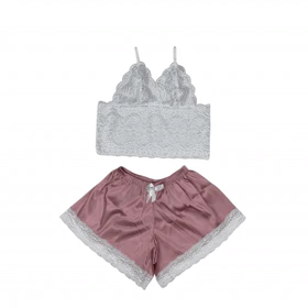 ست نیمتنه گیپور و شلوارک مدل 148