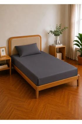 ملحفه کشدار یک نفره Bella Maison مدل Supreme Basic ساتن - ذغالی