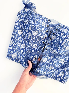 کراپ تاپ مجلسی فنردار گلیمی جلو باز بندی