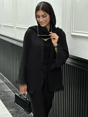 کت گیپور پلیسه مزونی مشکی