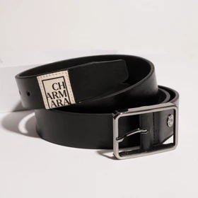 کمربند چرم مردانه مشکی مدل belfort-II