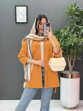 مانتو لینن دو جیب پاکتی