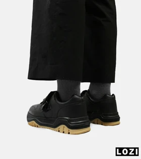 کفش کتانی بگ دار مردانه و زنانه مشکی کرم BERSHKA