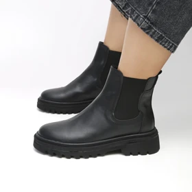 بوت و نیم بوت زنانه و دخترانه مدل دو بر کش رنگ مشکی کد M774