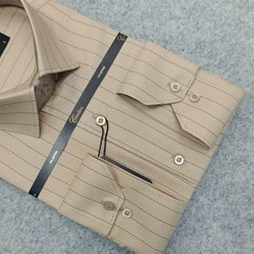 پیراهن راه راه استین بلند مردانه _ قواره کلاسیک _استایل رسمی