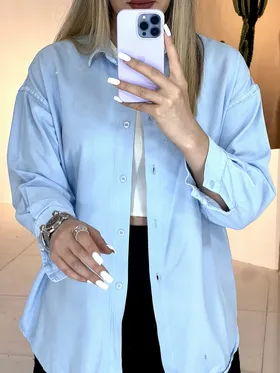 شومیز آبی روشن