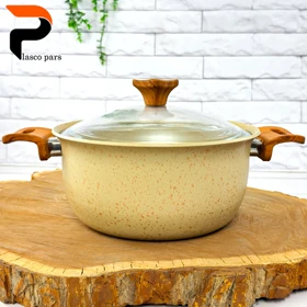 قابلمه 24 ونیز دسته چوبی درب پیرکس کاپوچینو هاناتک