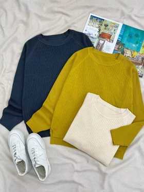 پلیور بافت یقه گرد ساده کد 5512