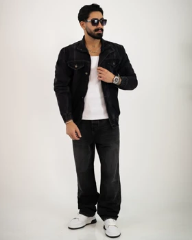 کت جین مردانه باکسی زیپ‌دار_کد4632