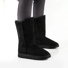 بوت و نیم بوت زنانه و دخترانه مدل دو بر کش اشبالت رنگ مشکی کد M628