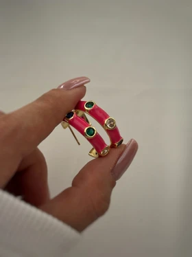 گوشواره های مینا کاری میخی