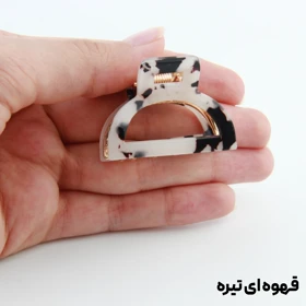 کلیپس دخترانه فلزی مدل نیم دایره آبرنگی کوچک (قهوه ای تیره)