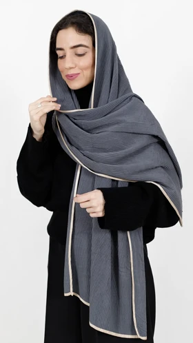 شال موهر نوار دار