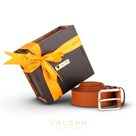 کمربند مردانه چرم یلسان مدل بایسن S3 کد 084-GS (عسلی)