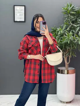 مانتو چهارخونه دو جیب