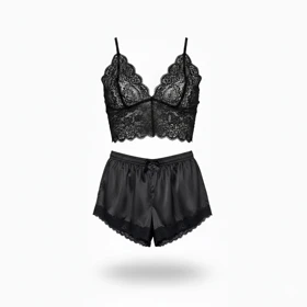 ست نیم‌تنه گیپور و شلوارک مدل 019