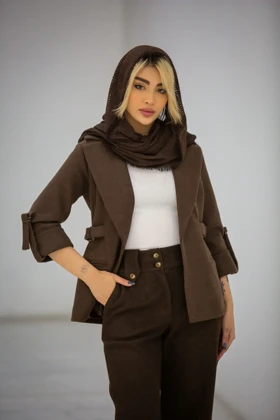 کت زنانه فوتر بغل سگک دار