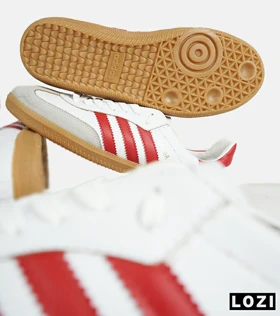 کفش کتانی مردانه و زنانه سفید قرمز ADIDAS Samba