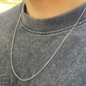 گردنبند نقره مردانه کد 0251240