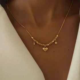گردنبند زنانه استیل قلب کد 937