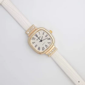 ساعت مچی زنانه باوک BAOKE بند چرمی ، اسپرت و روزمره با جعبه کادویی (سفید)