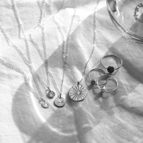 گردنبند نقره حکاکی "کالکشن خورشید" کد 0538