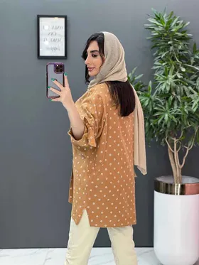 مانتو پانچ طرح دار آستین بند دار