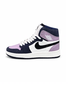 کفش کتانی زنانه مدل جردن وان ساقدار سفید بنفش یاسی Nike jordan