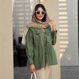 مانتو دخترونه کمر چین 3111 ROSSELLA (سبز)