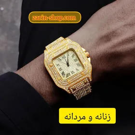 ساعت کارتیر مردانه نگینی طلایی