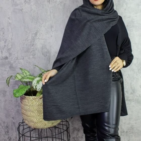 شال زنانه مدل بافت رنگ نوک مدادی