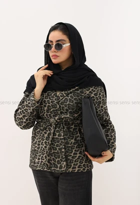 کت فوتر یقه انگلیسی پلنگی@کد1004246