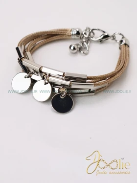 دستبند زنانه طرح طلا مدل سکه کد B2157 (عسلی)