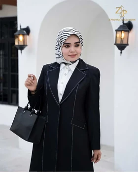 مانتو زنانه بلند کرپ مارلن