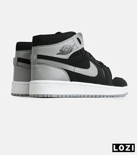کفش کتانی بزرگ پا ساق‌دار مشکی طوسی NIKE AIR Jordan 1 مدل 8309