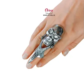 انگشتر مفصلی اسکلت پانکی/ سر تیز